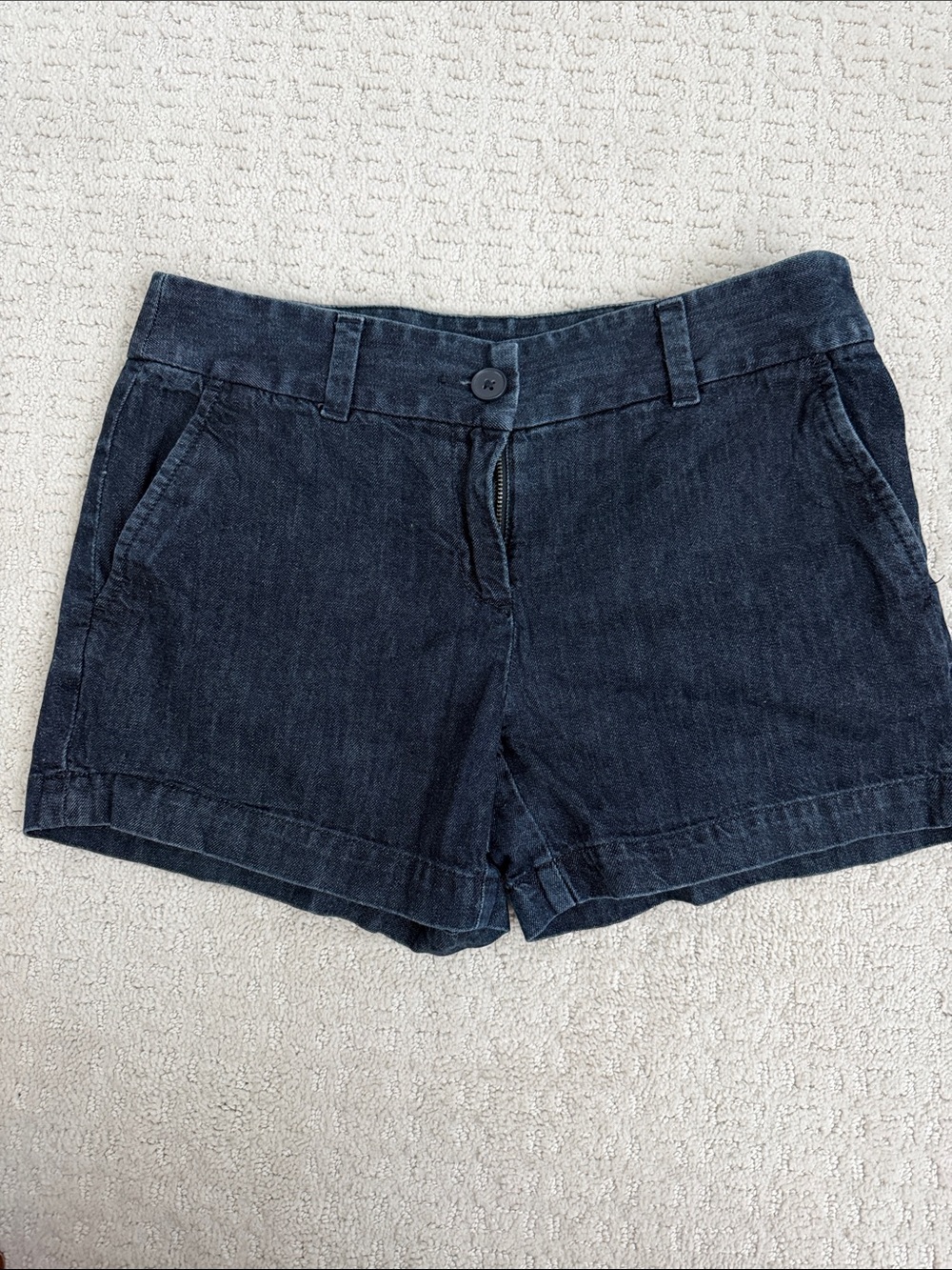 LOFT Navy Denim-Style Summer Shorts